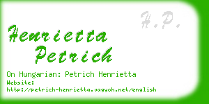 henrietta petrich business card